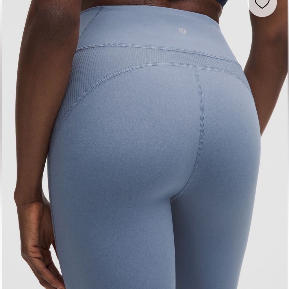 Groove High Rise Ribbed Panel Tight - Washed Denim - Picture 2 of 5